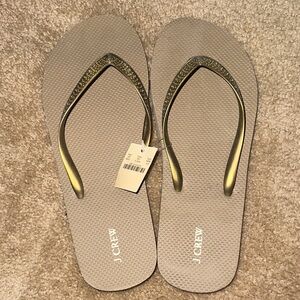 J. Crew Gold Flip Flops